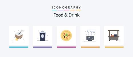 voedsel en drinken vlak 5 icoon pak inclusief heet drankje. voedsel. heet. koffie. drankje. creatief pictogrammen ontwerp vector