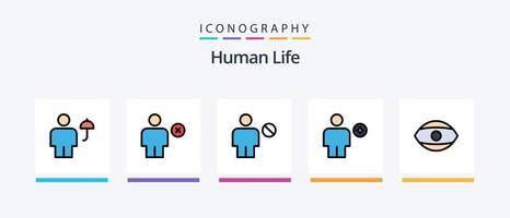 menselijk lijn gevulde 5 icoon pak inclusief avatar. menselijk. avatar. gezicht. video. creatief pictogrammen ontwerp vector