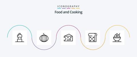 voedsel lijn 5 icoon pak inclusief . brood. vector