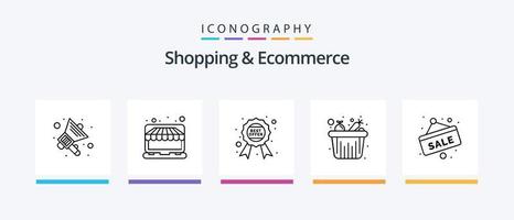 boodschappen doen en ecommerce lijn 5 icoon pak inclusief huis. betaling. label. geld. munteenheid. creatief pictogrammen ontwerp vector