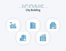 stad gebouw blauw icoon pak 5 icoon ontwerp. . bedrijf. huis. gebouw. adres vector