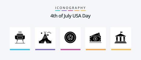Verenigde Staten van Amerika glyph 5 icoon pak inclusief vlag. Verenigde Staten van Amerika. vakantie. amerikaans. dollar. creatief pictogrammen ontwerp vector