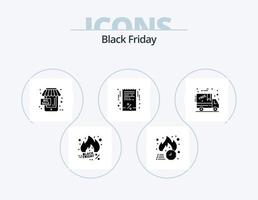 zwart vrijdag glyph icoon pak 5 icoon ontwerp. ontvangst. zwart vrijdag. heet. rekening. handel vector