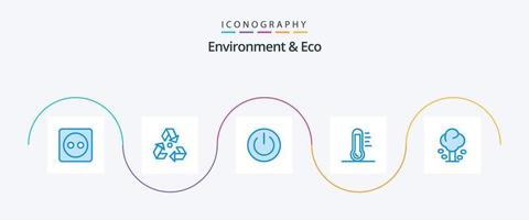 milieu en eco blauw 5 icoon pak inclusief omgeving. ecologie. groente. eco. milieu vector