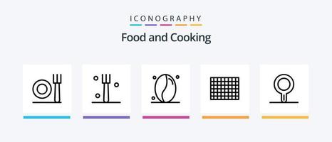 voedsel lijn 5 icoon pak inclusief . pan. lolly. keuken. pan. creatief pictogrammen ontwerp vector