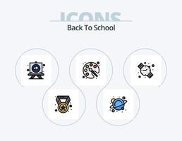 terug naar school- lijn gevulde icoon pak 5 icoon ontwerp. presentatie. grafiek. wetenschap. bord. afbeelding vector