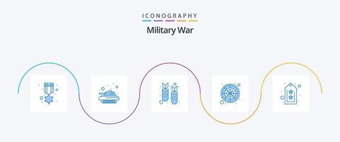 leger oorlog blauw 5 icoon pak inclusief opleiding. oorlog. missers. soldaat. leger vector