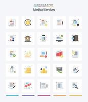creatief medisch Diensten 25 vlak icoon pak zo net zo medisch. dokter. het dossier. medisch. Gezondheid vector