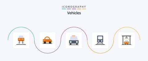 voertuigen vlak 5 icoon pak inclusief onderhoud. reizen. verkeer. vervoer. spoorweg vector