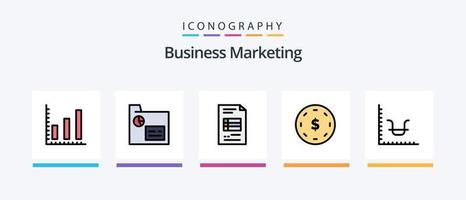 bedrijf afzet lijn gevulde 5 icoon pak inclusief economie. bankieren. handel. winkelen. financiën. creatief pictogrammen ontwerp vector