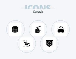 Canada glyph icoon pak 5 icoon ontwerp. logo. kenteken. bruiloft. hout. log vector