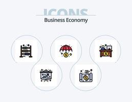 economie lijn gevulde icoon pak 5 icoon ontwerp. economie. teller. bankieren. financiën. bedrijf vector