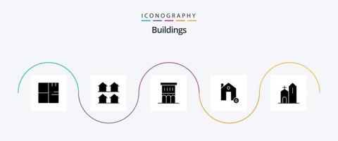 gebouwen glyph 5 icoon pak inclusief huis. gebouwen. huisvesting. residentie. huis vector