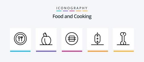 voedsel lijn 5 icoon pak inclusief groente. erwt. citrus. voedsel. voedsel. creatief pictogrammen ontwerp vector