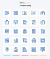 creatief online boodschappen doen 25 blauw icoon pak zo net zo financiën. bankieren. winkelen. winkelen. online vector