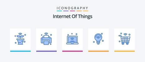 internet van dingen blauw 5 icoon pak inclusief internet van dingen. lamp. iot. Wifi. internet van dingen. creatief pictogrammen ontwerp vector