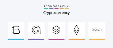 cryptogeld lijn 5 icoon pak inclusief siacoin. lite munt. munteenheid. cryptogeld. crypto munteenheid. creatief pictogrammen ontwerp vector