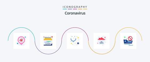 coronavirus vlak 5 icoon pak inclusief schip. verboden reizen. medisch. blijven huis. evenement vector