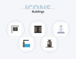 gebouwen vlak icoon pak 5 icoon ontwerp. water. huis poort. voor uitverkoop. huis. deur vector