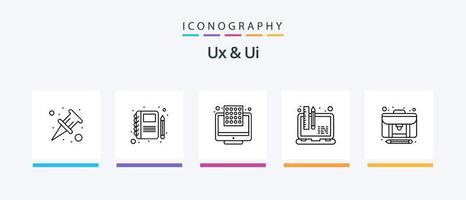 ux en ui lijn 5 icoon pak inclusief plaats kaart. kaart. creatief. ster. beoordeling. creatief pictogrammen ontwerp vector
