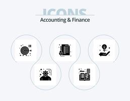 accounting en financiën glyph icoon pak 5 icoon ontwerp. zeker. bescherming. boek. beschermen. focus vector