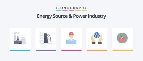 energie bron en macht industrie vlak 5 icoon pak inclusief . energie. biosfeer. elektrisch. ampère. creatief pictogrammen ontwerp vector