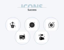 sucess glyph icoon pak 5 icoon ontwerp. nummer. rangschikking. groei. markering. naar beneden vector