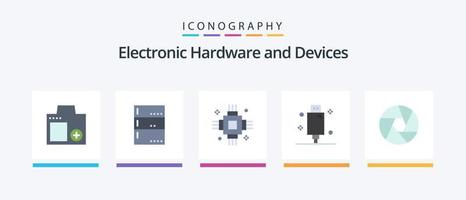 apparaten vlak 5 icoon pak inclusief elektronisch. apparaten. server. kabel. elektronisch. creatief pictogrammen ontwerp vector