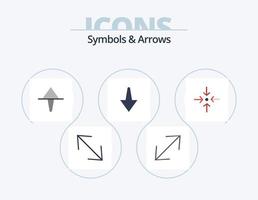 symbolen en pijlen vlak icoon pak 5 icoon ontwerp. . pijl. vector