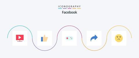 facebook vlak 5 icoon pak inclusief emotie. naar voren. hulp. Rechtsaf. pijl vector