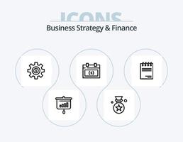 bedrijf strategie en financiën lijn icoon pak 5 icoon ontwerp. verkoop. grafiek. e. wet. financiën vector