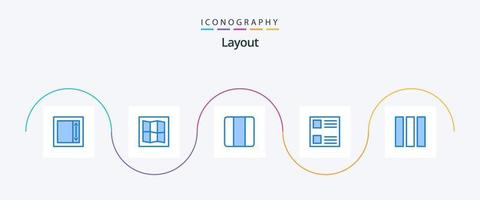 lay-out blauw 5 icoon pak inclusief . indeling. web ontwerp. kolom vector