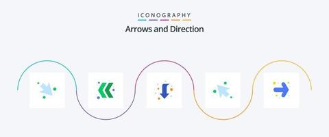 pijl vlak 5 icoon pak inclusief . Rechtsaf. vol. rug. links vector