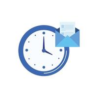 prikklok horloge met envelop mail vector