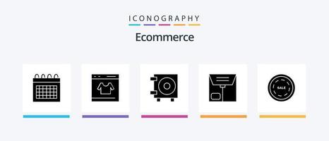 ecommerce glyph 5 icoon pak inclusief winkel. handel. winkelen. pakket. handel. creatief pictogrammen ontwerp vector