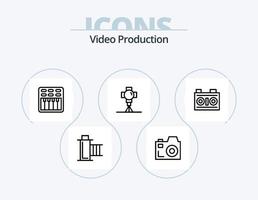 video productie lijn icoon pak 5 icoon ontwerp. . film. communicatie. media. video vector