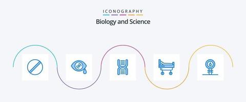 biologie blauw 5 icoon pak inclusief biologie. medisch. biologie. ziekenhuis. school- vector
