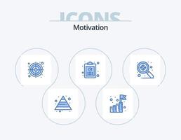 motivatie blauw icoon pak 5 icoon ontwerp. doelwit. focus. doel. taak. OK vector