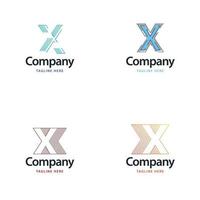 brief X groot logo pak ontwerp creatief modern logos ontwerp voor uw bedrijf vector