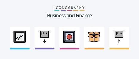 financiën lijn gevulde 5 icoon pak inclusief . doos. favoriet. creatief pictogrammen ontwerp vector