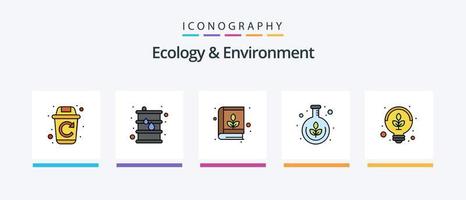 ecologie en milieu lijn gevulde 5 icoon pak inclusief park. afval. loop. verwijderen. afval. creatief pictogrammen ontwerp vector