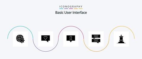 eenvoudig glyph 5 icoon pak inclusief . geheim. koning. schaak vector