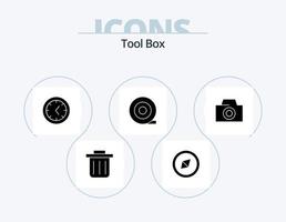 gereedschap glyph icoon pak 5 icoon ontwerp. . camera. vector