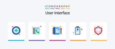 gebruiker koppel vlak 5 icoon pak inclusief . schild. componeren. beschermen. gebruiker. creatief pictogrammen ontwerp vector