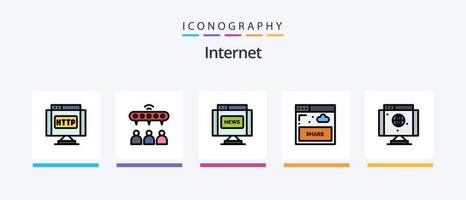 internet lijn gevulde 5 icoon pak inclusief crimineel. multimediaal. communicatie. internetten. pijlen. creatief pictogrammen ontwerp vector