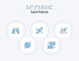 heilige Patrick blauw icoon pak 5 icoon ontwerp. gelaats haar. dag. vieren. vieren. wijn vector