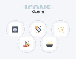 schoonmaak vlak icoon pak 5 icoon ontwerp. keurig. schoon. technologie. zeep. bad vector
