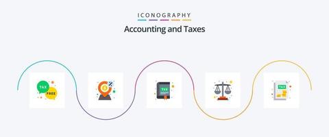 belastingen vlak 5 icoon pak inclusief evenwicht. belasting. geld. koppel. boek vector