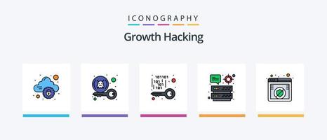 hacken lijn gevulde 5 icoon pak inclusief doos. zeker. e-mail. op slot doen. verbieden. creatief pictogrammen ontwerp vector