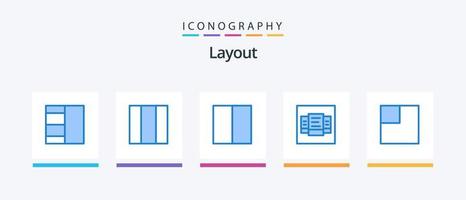 lay-out blauw 5 icoon pak inclusief .. creatief pictogrammen ontwerp vector